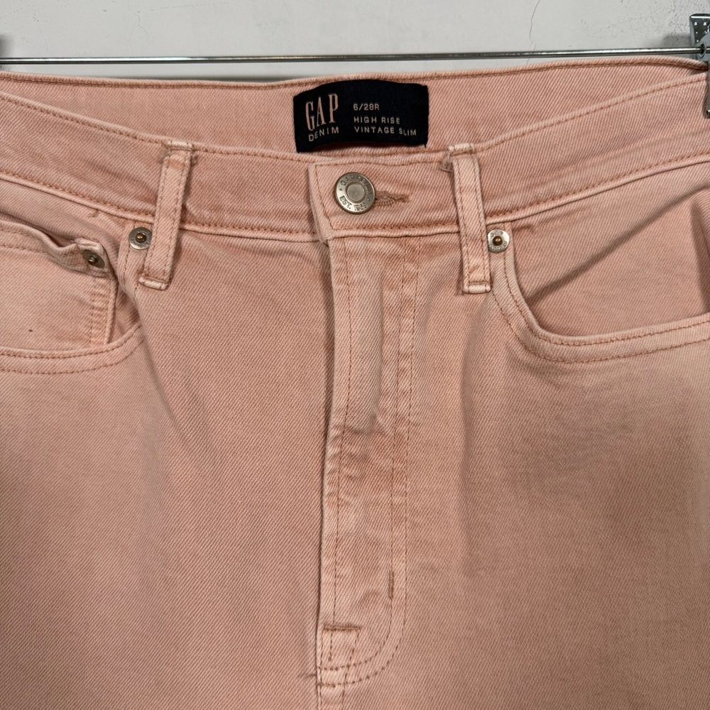 GAP Women's High Rise Vintage Slim Jeans, Size 6/28R, 99% Cotton - Picture 6 of 12